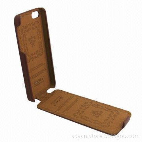 Soft-designed PU Flip Leather Case for iPhone, Also Available for Samsung, Made of Genuine Leather